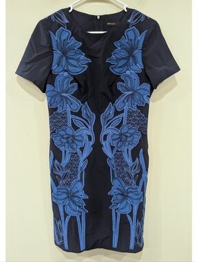Karen Millen Blue Pencil Short Sleeve Dress Size 6
